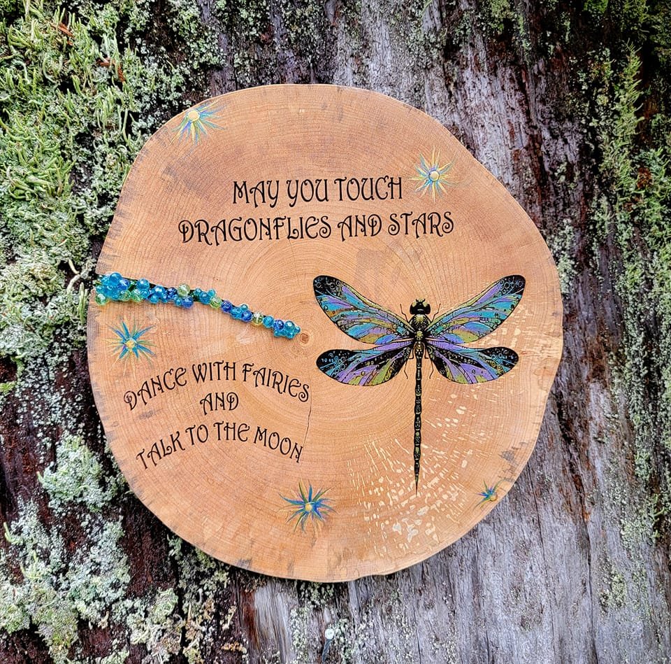 Dragonfly Wall Plaque - Wood Art By Carole's Inspirations