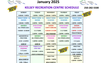 Kelsey Centre January 2025 Schedule