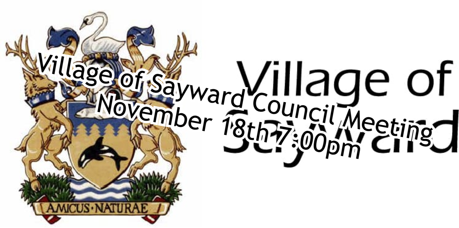 Village Of Sayward Council Meeting November 18