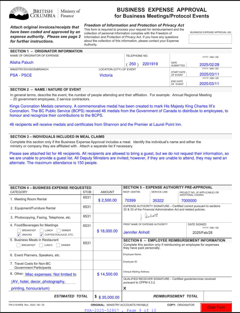 BC Government Bureaucrats Spent $35,000 Of Your Money On A Party With Open Bar
