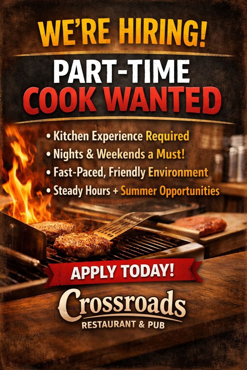 Crossroads Restaurant Hiring Part Time Cook | Go Sayward