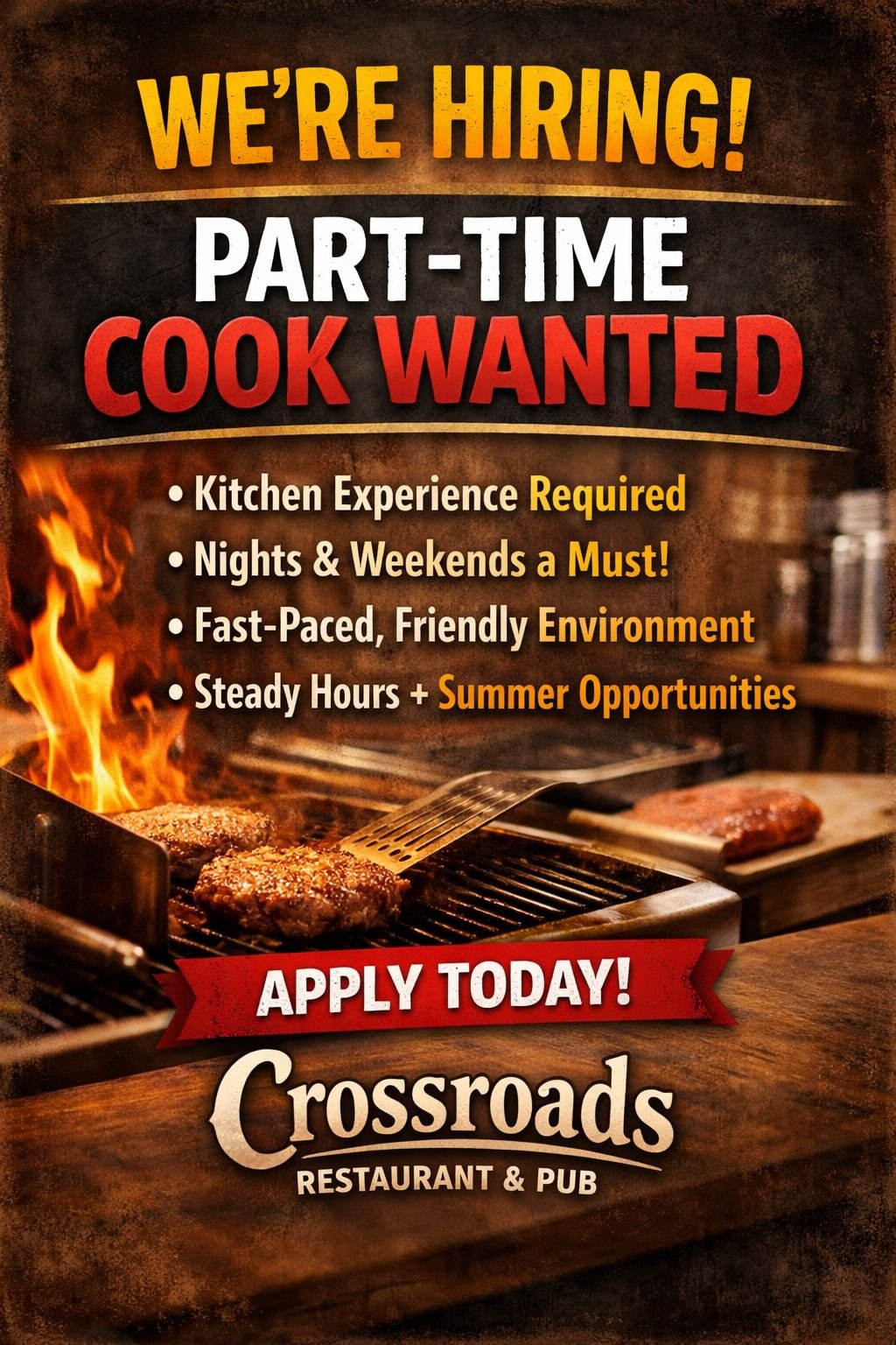 Crossroads Restaurant Pub Job