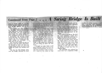 Building a Lifeline The Story of Sayward’s 1918 Swing Bridge