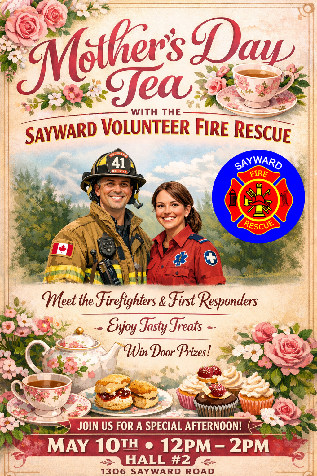 Sayward Volunteer Fire Department Invites Community To Mother’s Day Tea – May 10th 12pm-2pm