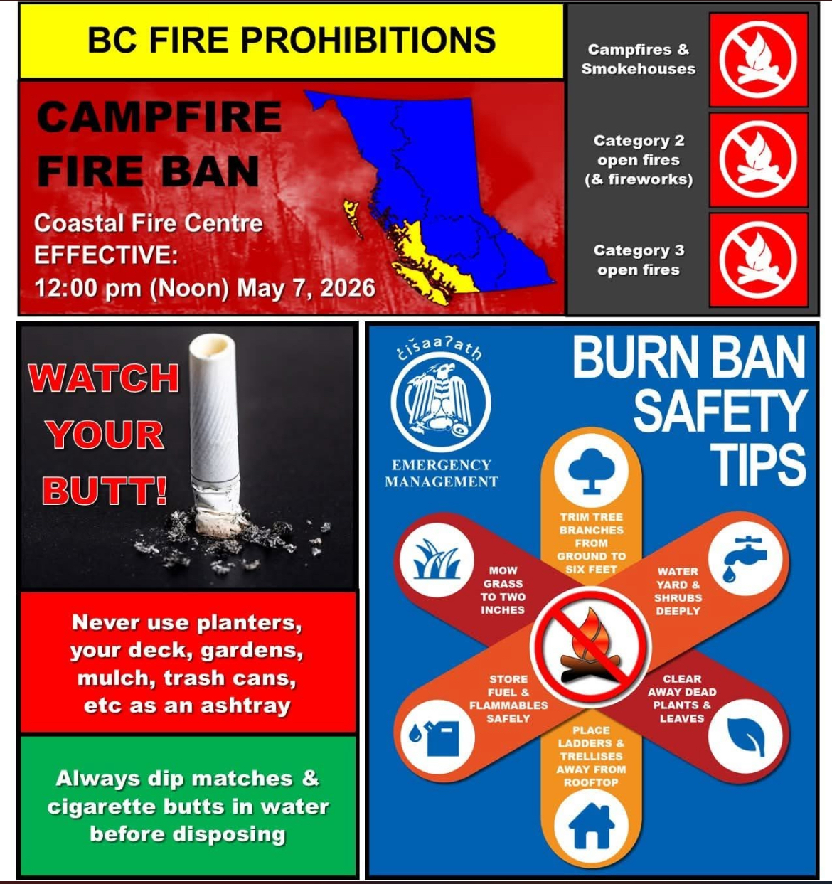 Coast Fire Centre Campfire Ban Effective 12pm On May 7,