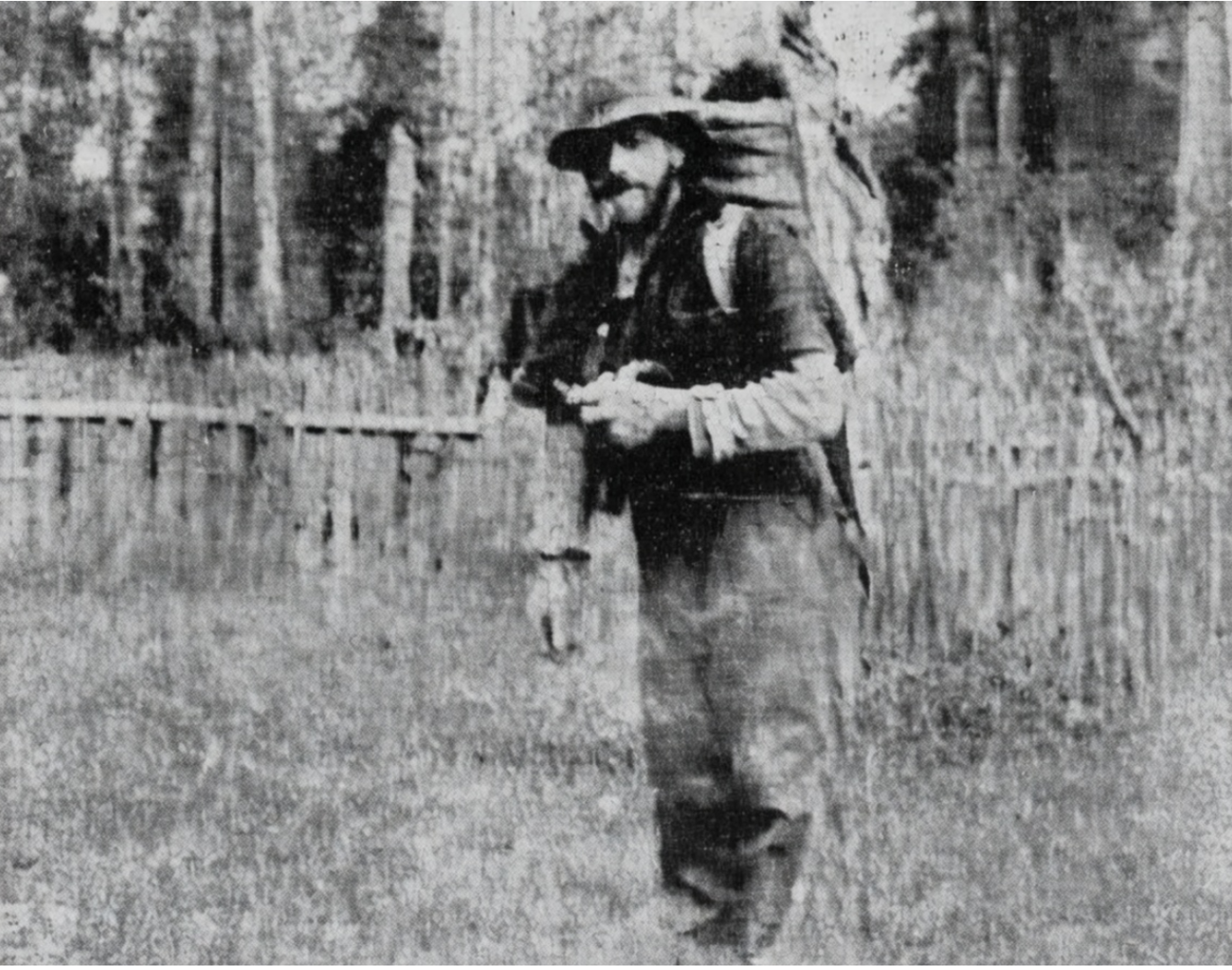 Frank Schmidt Packing Salmon River Trails in 1920s