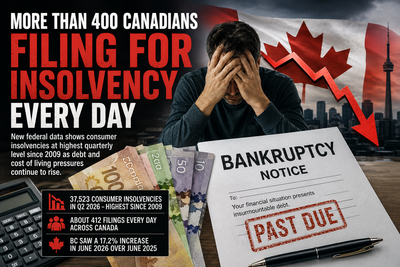 Canadian Consumer Insolvencies Reach Highest Level Since