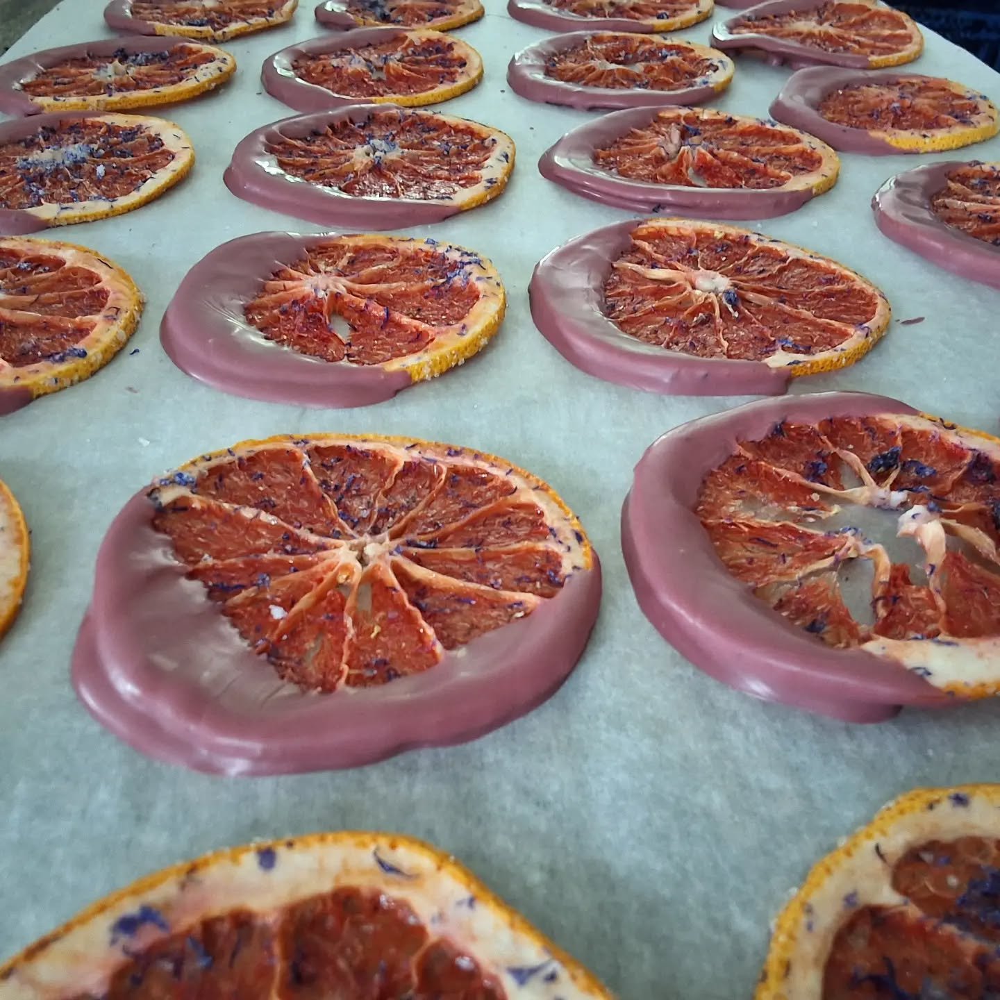 A Beautiful Pairing Candied Grapefruit Dipped in Ruby Berry Chocolate